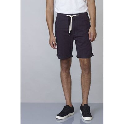 D555 GARETH COTTON SUMMER SHORTS WITH ELASTICATED STRETCH WAISTBAND NAVY
