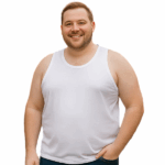 ESPIONAGE Big Mans Cotton Vest WHITE T017