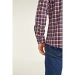 DOUBLE TWO LIFESTYLE LONG SLEEVE CHECK CASUAL SHIRT RED AND NAVY PLAID