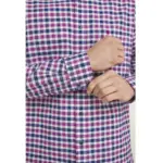 DOUBLE TWO LIFESTYLE LONG SLEEVE CHECK CASUAL SHIRT PLUM