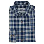 DOUBLE TWO LIFESTYLE LONG SLEEVE CHECK CASUAL SHIRT BLUE