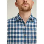 DOUBLE TWO LIFESTYLE LONG SLEEVE CHECK CASUAL SHIRT BLUE