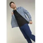 DOUBLE TWO LIFESTYLE LONG SLEEVE CHECK CASUAL SHIRT BLUE