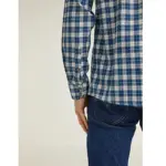 DOUBLE TWO LIFESTYLE LONG SLEEVE CHECK CASUAL SHIRT BLUE