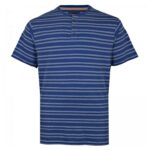 KAM WAFFLE STRIPE GRANDAD TEE SHIRT KBS5745a