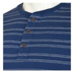 KAM WAFFLE STRIPE GRANDAD TEE SHIRT KBS5745a