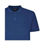 ESPIONAGE Natural Cotton Plain Pique Polo Shirt Navy PO74