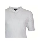 ESPIONAGE Natural Cotton Plain Pique Polo Shirt White PO74