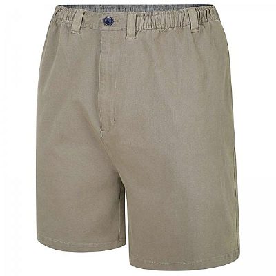 Espionage Big Mens Stretch Cotton Twill Elasticated Shorts Natural ST019A