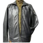 REDPOINT Big Mans Genuine Leather Jacket Matteo Black