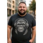 KAM GORILLA STENCIL PRINT TEEa