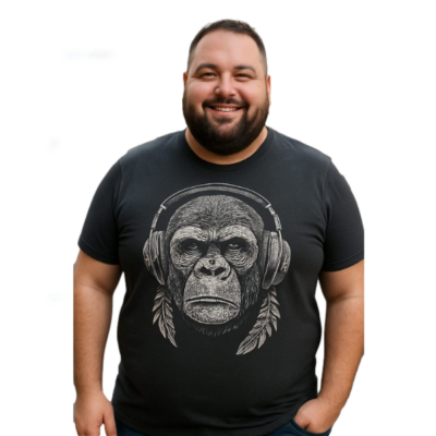 KAM GORILLA STENCIL PRINT TEE
