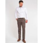 DOUGLAS AND GRAHAME San Remo Stretch Cord Trousers with Belt BROWN