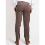 DOUGLAS AND GRAHAME San Remo Stretch Cord Trousers with Belt BROWN