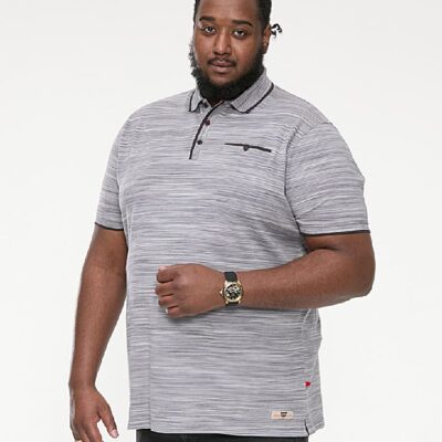 D555 VALOUR PIQUE RENO POLO WITH RIBBED COLLAR AND CUFFS GREY