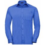 Espionage Plain Collar Long Sleeve Shirt Cobalt SH151