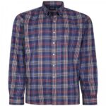 ESPIONAGE YARN DYED LONG SLEEVE CHECK SHIRT PURPLE SH404