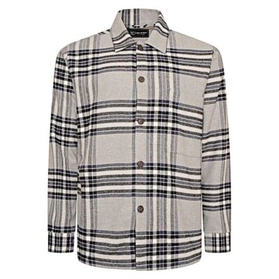 KAM BRUSHED COTTON CHECKED OVER SHIRT
