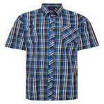 ESPIONAGE BIG MENS SHORT SLEEVE CHECK SHIRT SH422 BLUE