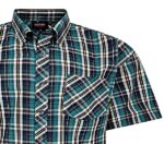 ESPIONAGE BIG MENS SHORT SLEEVE CHECK SHIRT SH422 GREEN