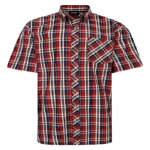 ESPIONAGE BIG MENS SHORT SLEEVE CHECK SHIRT SH422 RED