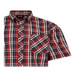 ESPIONAGE BIG MENS SHORT SLEEVE CHECK SHIRT SH422 RED