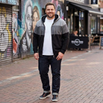 KAM Big Mans Marl Stripe Hoody BLACK