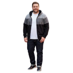 KAM Big Mans Marl Stripe Hoody BLACK