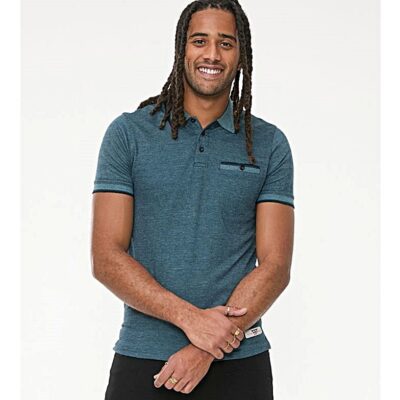 D555 TROY TEXTURED POLO SHIRT BLUE