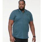 D555 TROY Textured Polo Shirt BLUE 611605