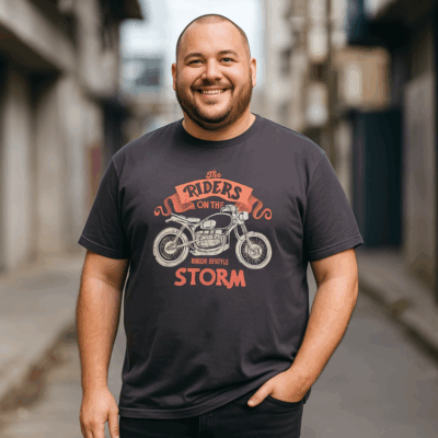 ESPIONAGE RIDERS ON THE STORM PRINT TEE BLACK
