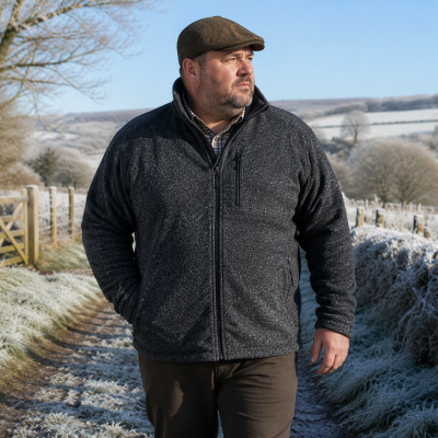 2xl - 7xl £50 ESPIONAGE Micro Fleece Jacket Charcoal FL041