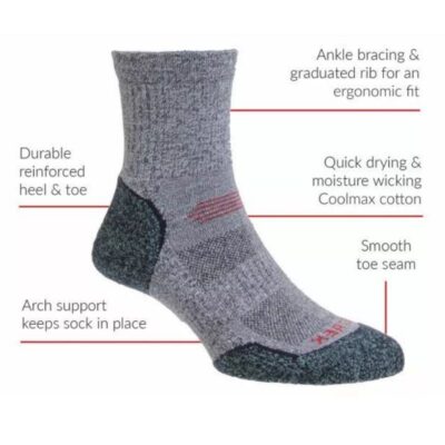 HJ-HALL PROTREK XL DUAL SKIN ANTI-BLISTER HIKING SOCK
