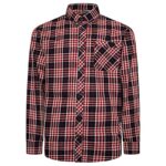 KAM BIG MANS LONG SLEEVE CASUAL CHECK SHIRT BURGUNDY KBS6301