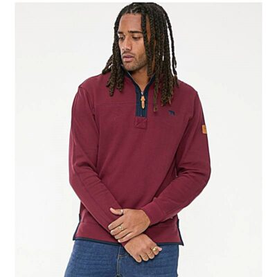 D555 HIRALDO 1/4 ZIP PIQUE FLEECE SWEATSHIRT
