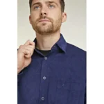 DOUBLE TWO CORDUROY LONG SLEEVE CASUAL SHIRT NAVY 
