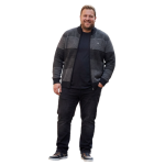 KAM Funnel Neck Zipper Cardigan Charcoal KBS96