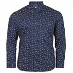 BEN SHERMAN LONG SLEEVE STIPPLE PRINT SHIRT NAVY