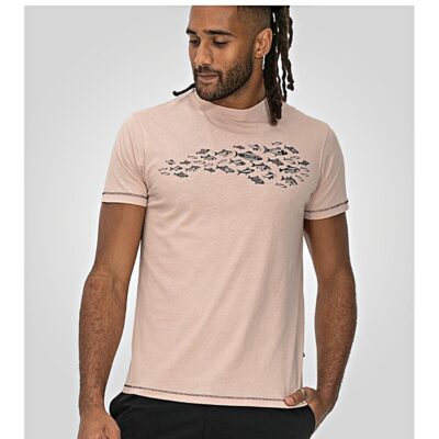 D555 Big Mans Bournemouth Shoal of Fish Tee Dusty Pink