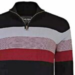 KAM QUARTER ZIP MENS STRIPE LONG SLEEVE KNITTED JUMPER KBS89
