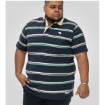 D555 Reading Big Men's Stripe Rugby Polo Shirt