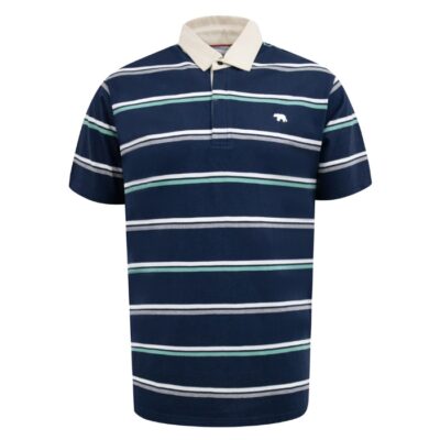 D555 Reading Big Men's Stripe Rugby Polo Shirt