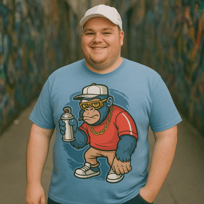 ESPIONAGE Graffiti Bar Print Big T-Shirt T433