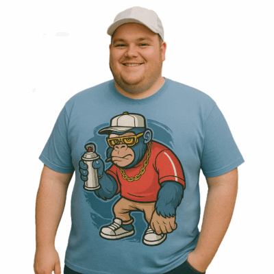 ESPIONAGE Graffiti Bar Print Big T-Shirt T433