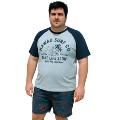 KAM Hawaii Surf Turtle Tee Blue KBS5772