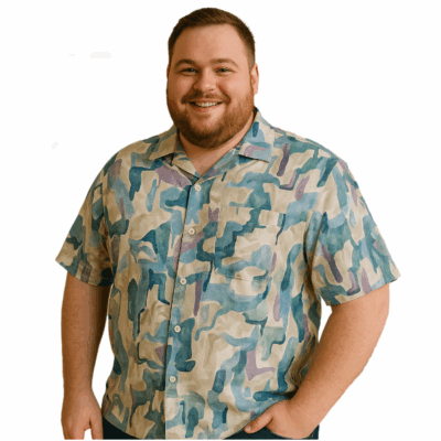 ESPIONAGE Abstract Print Short Sleeve Shirt With revere Collar SH441