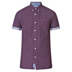 D555 Kevin Short Sleeve Cotton Shirt Dark Plum
