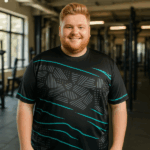 KAM Active Performance Printed Tee Black AP002a