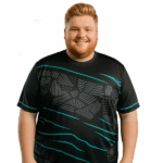 KAM Active Performance Printed Tee Black AP002a