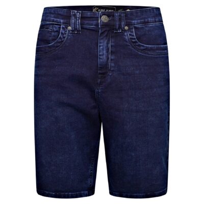 Kam Pepe Stretch Fit Denim Shorts Mid Wash